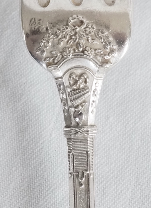 Paul Canaux : Louis XVI style sterling silver flatware for 12 - 60 pieces - late 19th century