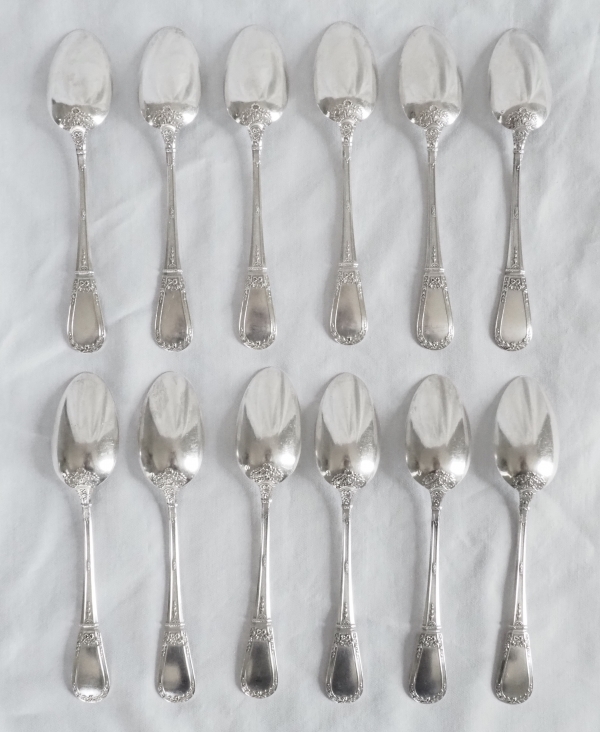 Paul Canaux : Louis XVI style sterling silver flatware for 12 - 60 pieces - late 19th century