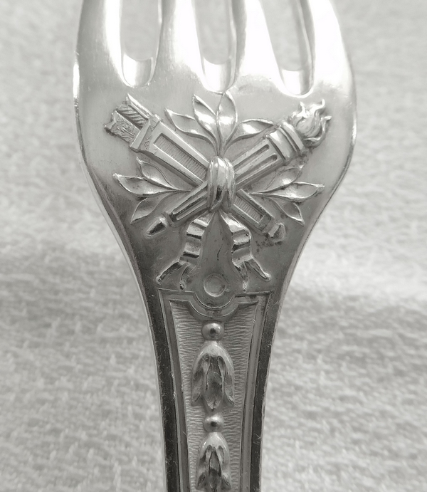 Louis XVI style sterling silver flatware for 12 - 84pcs - silversmith Queille