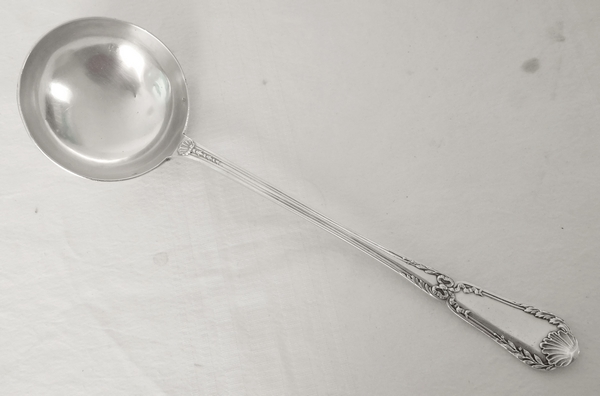 Puiforcat : Antique French sterling silver flatware for 12, Baron crown