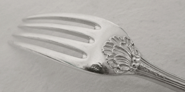 Puiforcat : Antique French sterling silver flatware for 12, Transition Louis XV-Louis XVI style