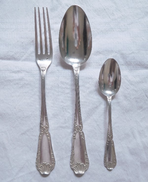 Sterling silver flatware set - 36 pcs - silversmith Puiforcat