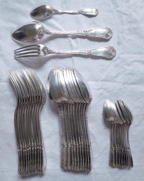 Sterling silver flatware set - 36 pcs - silversmith Puiforcat