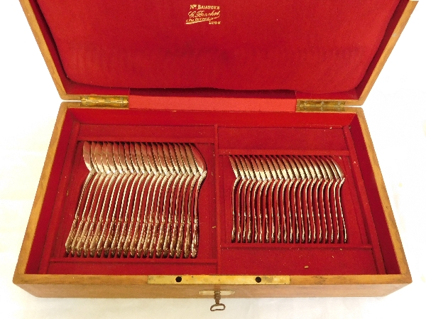 Puiforcat : Antique French sterling silver flatware for 20