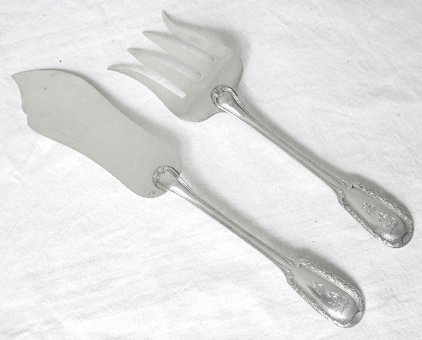 Puiforcat : antique French sterling silver flatware, Louis XVI style Suffren pattern - 76 Pcs