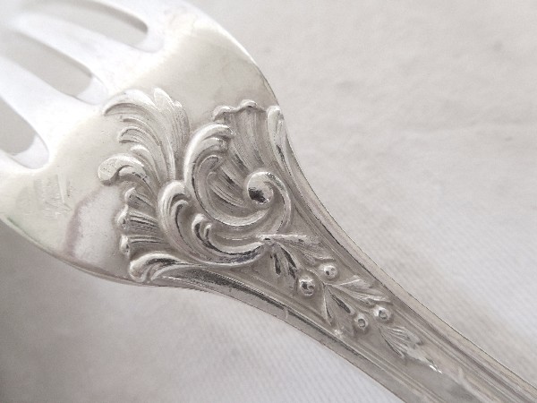 Antique French sterling silver flatware - 72pcs - Rococo style, Pierre Queille, circa 1840