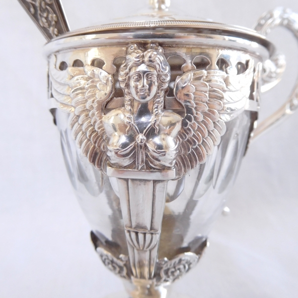 Empire sterling silver mustard pot, early 19th century