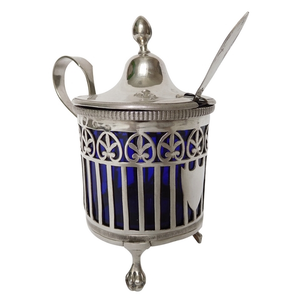 Sterling silver mustard pot, late 18th century / early 19th century