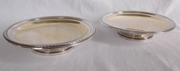 Pair of sterling silver Louis XVI style dishes, early 20th century