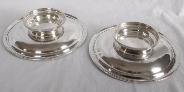 Pair of sterling silver Louis XVI style dishes, early 20th century