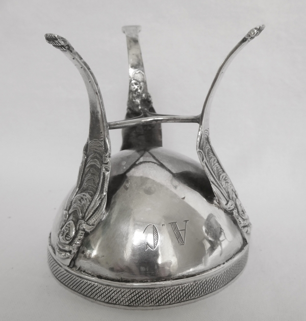 Pair of sterling silver ostrich eggcups, Empire production, early 19th century