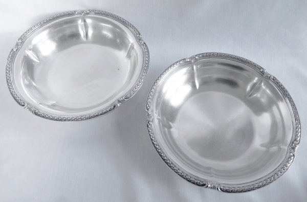 Aucoc : pair of Louis XVI style sterling silver salad bowls