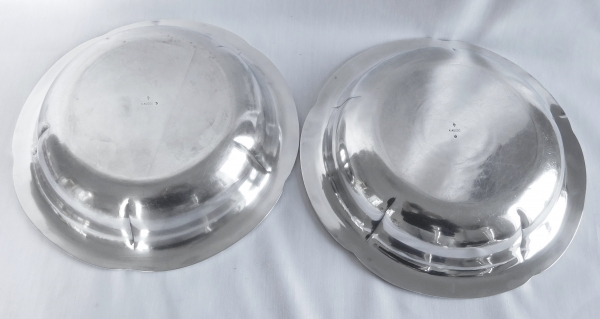 Aucoc : pair of Louis XVI style sterling silver salad bowls