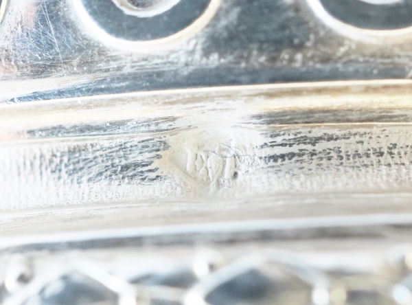 Puiforcat : paire de salières de style Louis XVI en argent massif et vermeil, poinçon Minerve