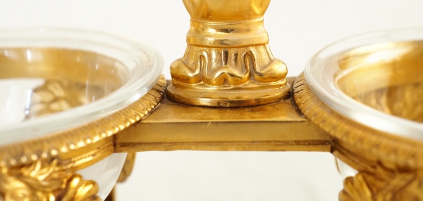 Pair of Empire vermeil (sterling silver) salt cellars - 2nd rooster hallmark - 1809 - 1819