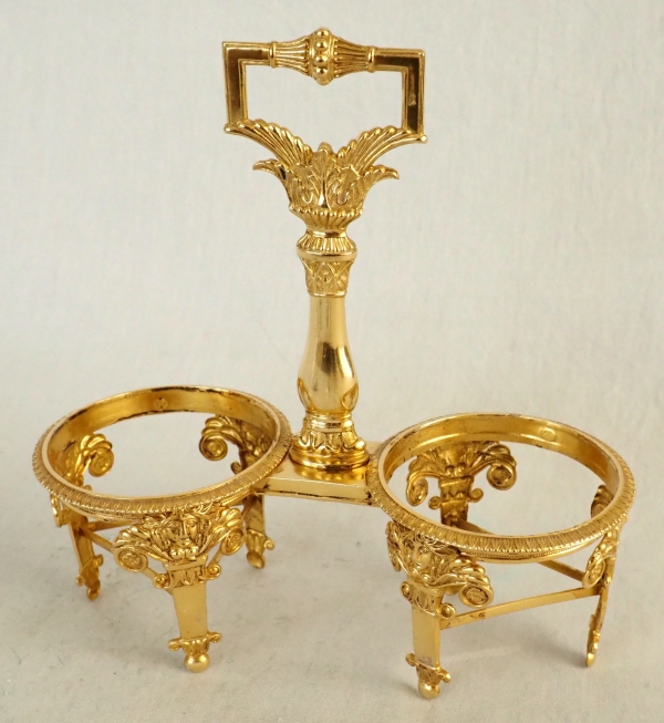 Pair of Empire vermeil (sterling silver) salt cellars - 2nd rooster hallmark - 1809 - 1819