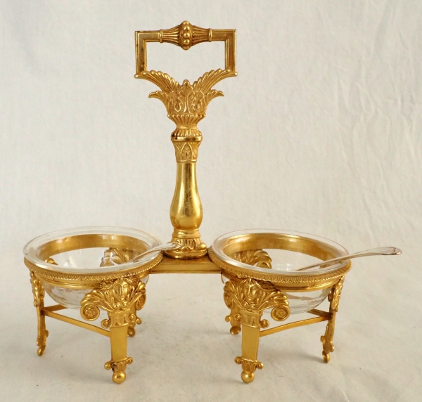 Pair of Empire vermeil (sterling silver) salt cellars - 2nd rooster hallmark - 1809 - 1819