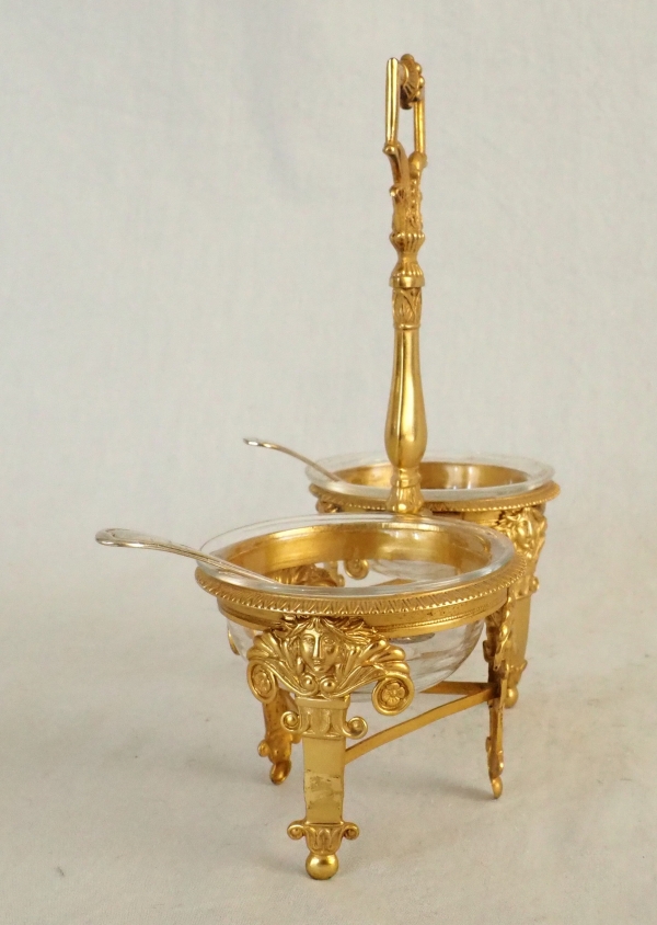 Pair of Empire vermeil (sterling silver) salt cellars - 2nd rooster hallmark - 1809 - 1819