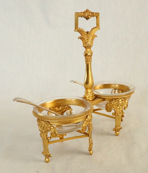 Pair of Empire vermeil (sterling silver) salt cellars - 2nd rooster hallmark - 1809 - 1819