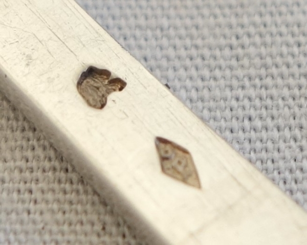 Paire de salerons / salières Empire en argent massif et cristal bleu - poinçon 2e Coq