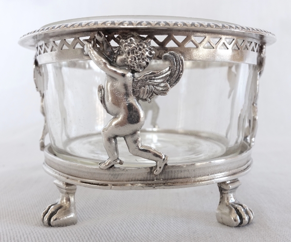 Pair of Empire sterling silver salt cellars, early 19th century production