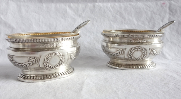 Puiforcat : paire de salerons en argent massif et vermeil Empire - poinçon Minerve