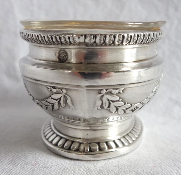 Puiforcat : paire de salerons en argent massif et vermeil Empire - poinçon Minerve