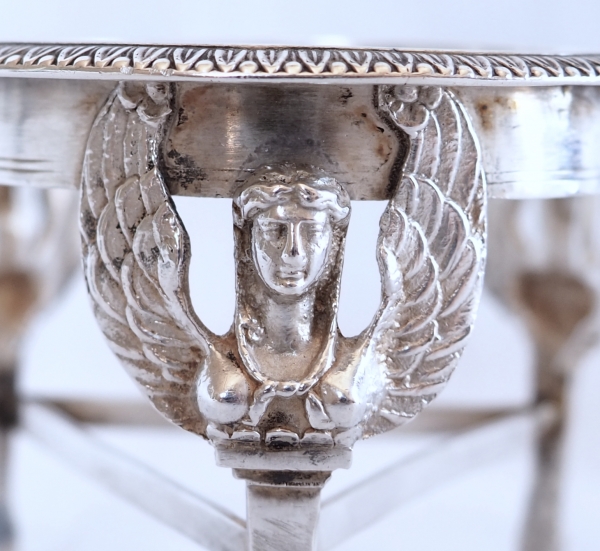 Paire de salerons / salières Empire Retour d'Egypte en argent massif, début XIXe siècle