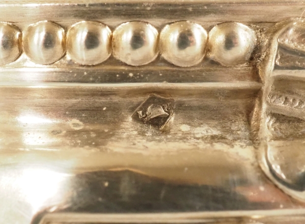 Pair of Louis XVI style sterling silver and vermeil salt cellars