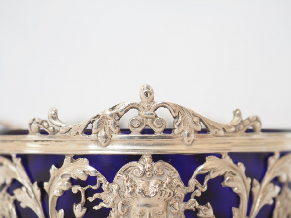 Pair of sterling silver salt cellars, Louis XVI style, late 19th century