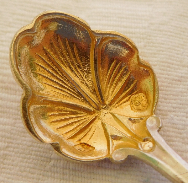 Paire de salières Art Nouveau en argent massif, vermeil, cristal par Alphonse Debain, poinçon Minerve