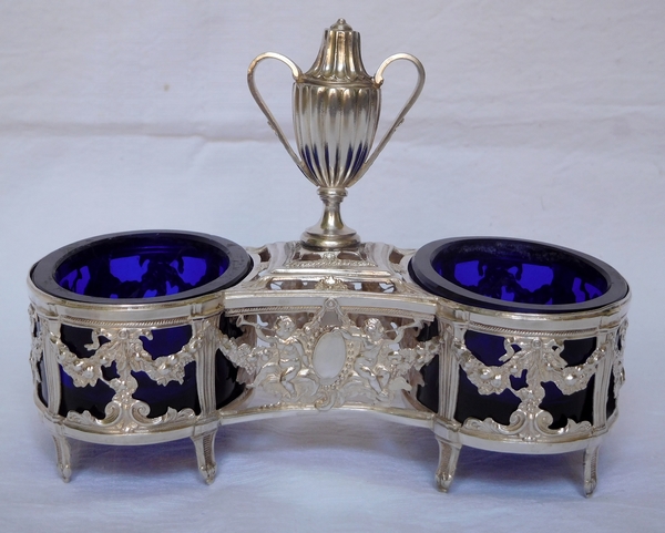 Pair of Louis XVI sterling silver double salt cellars - Paris 1784 - 18th century