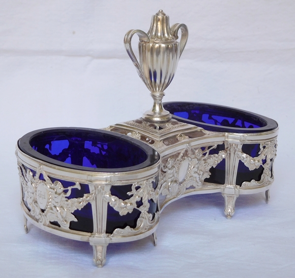 Pair of Louis XVI sterling silver double salt cellars - Paris 1784 - 18th century