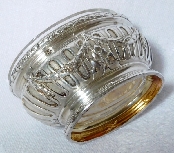 Puiforcat : pair of sterling silver and vermeil Louis XVI style salt cellars