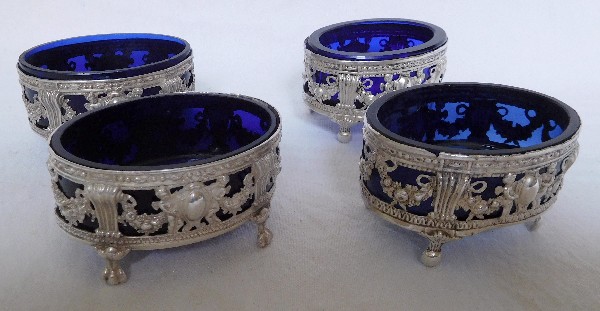 Pair of Louis XVI sterling silver salt cellars - Paris 1783 - 18th century