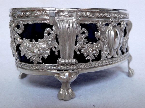 Paire de salières en argent massif d'époque Louis XVI, Paris 1783, Fermiers Généraux