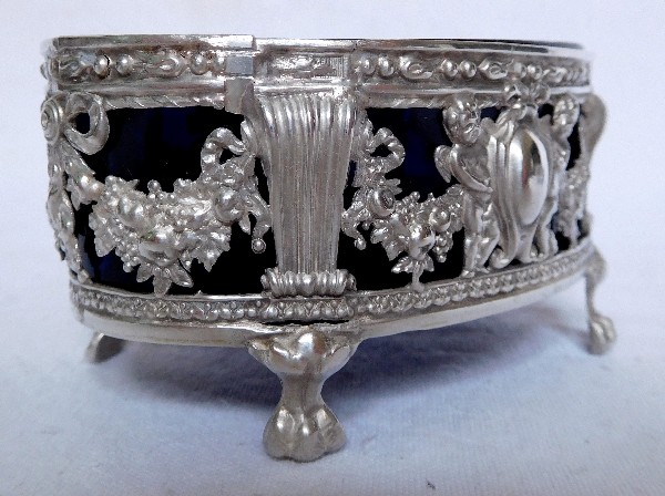 Paire de salières en argent massif d'époque Louis XVI, Paris 1783, Fermiers Généraux