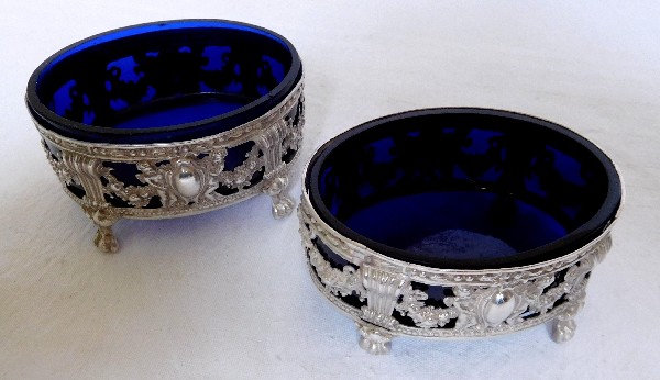 Pair of Louis XVI sterling silver salt cellars - Paris 1783 - 18th century