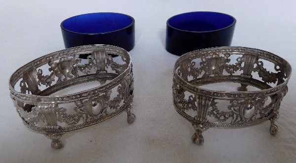 Pair of Louis XVI sterling silver salt cellars - Paris 1783 - 18th century