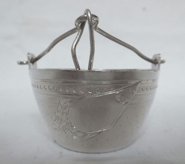 Sterling silver tea strainer, late 19th century