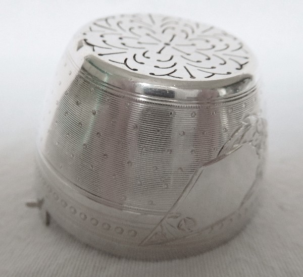 Sterling silver tea strainer, late 19th century