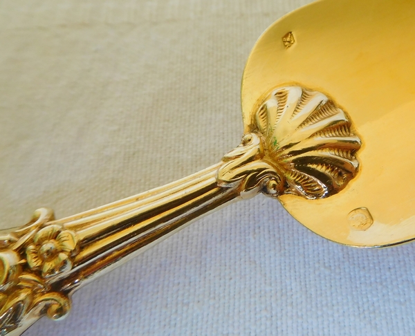 Vermeil snack serving spoon, Napoleon III production - mid 19th century circa 1860