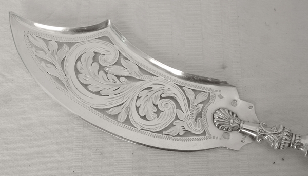 Sterling silver fish slice, early 19th century circa 1830