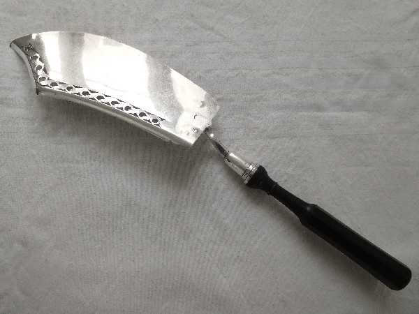 Antique French sterling silver fish slice, 1809-1819