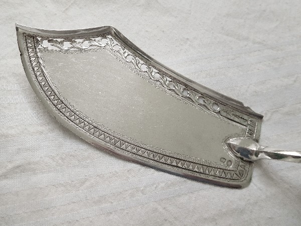 Antique French sterling silver fish slice, 1809-1819