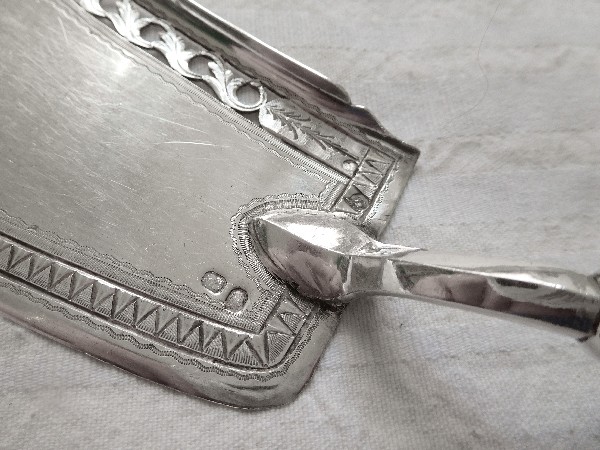 Antique French sterling silver fish slice, 1809-1819