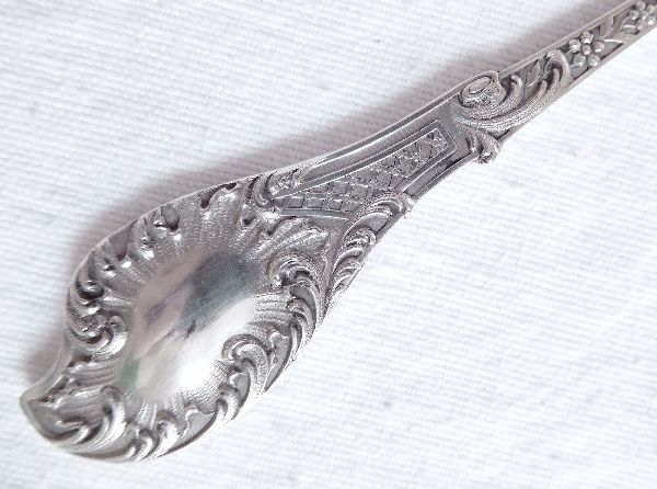 Sterling silver and vermeil cream / sauce ladle, Louis XV Rococo style, late 19th century