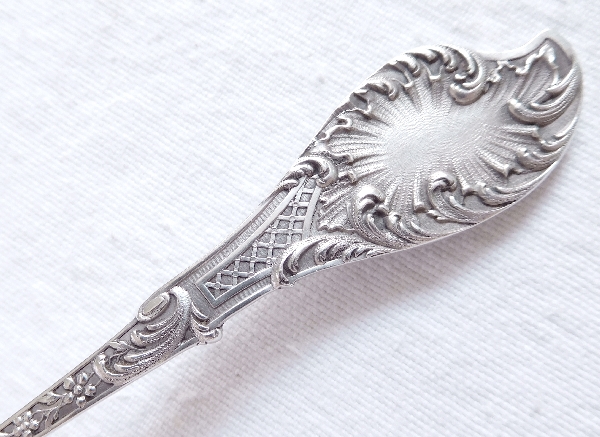 Sterling silver and vermeil cream / sauce ladle, Louis XV Rococo style, late 19th century