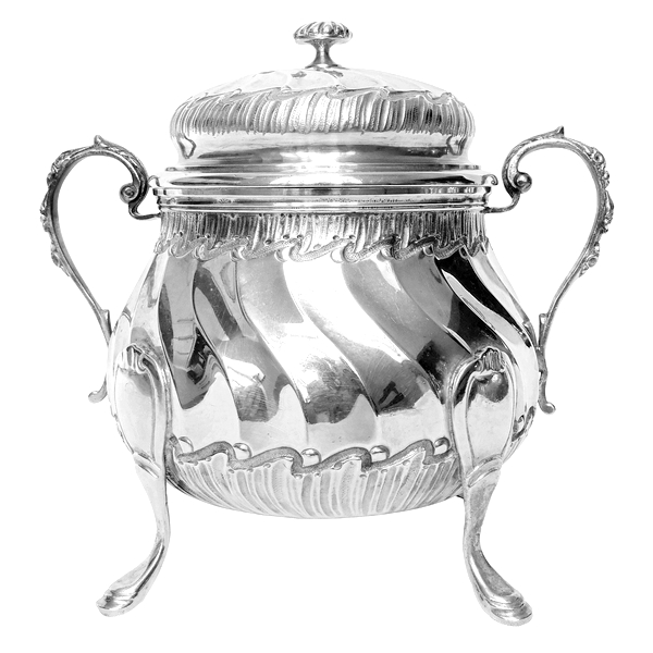 Sterling silver sugar pot, Louis XV style, silversmith Puiforcat