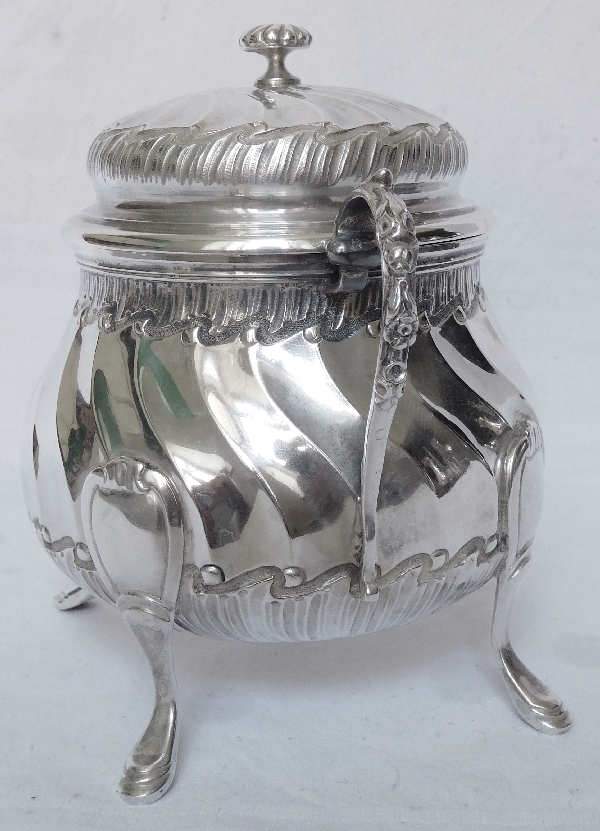 Sterling silver sugar pot, Louis XV style, silversmith Puiforcat